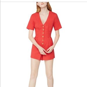 BCBGeneration Button-Front Woven Romper